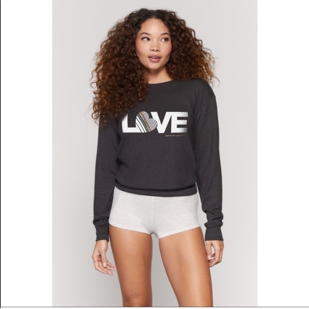 Spiritual Gangster Grey Love Crew Neck Sweatshirt
